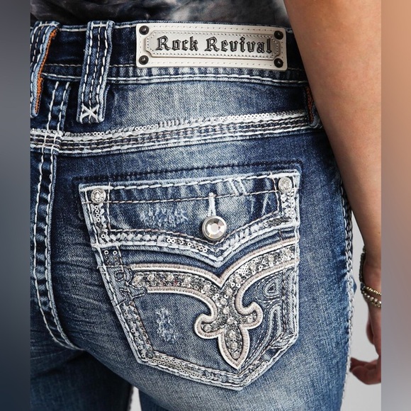 Rock Revival Beet Red Mid-Rise Skinny Stretch Jean - Picture 14 of 16